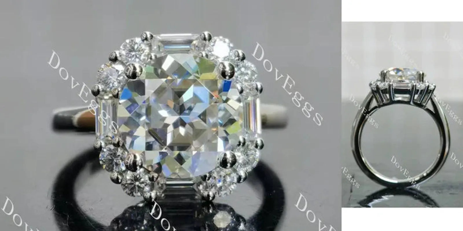 Doveggs halo vintage engagement ring semi-mount only(Exclusively to DovEggs Stones)