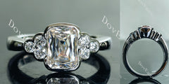 Doveggs criss cut side stones moissanite engagement ring