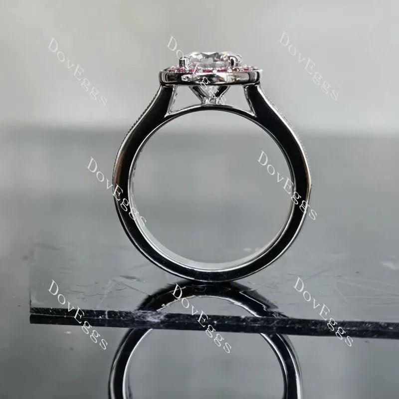 DovEggs channel set halo engagement ring semi-mount only(Exclusively to DovEggs Stones)