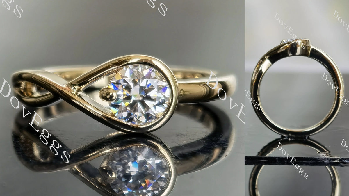 Doveggs 0.5ct round solitaire moissanite engagement ring