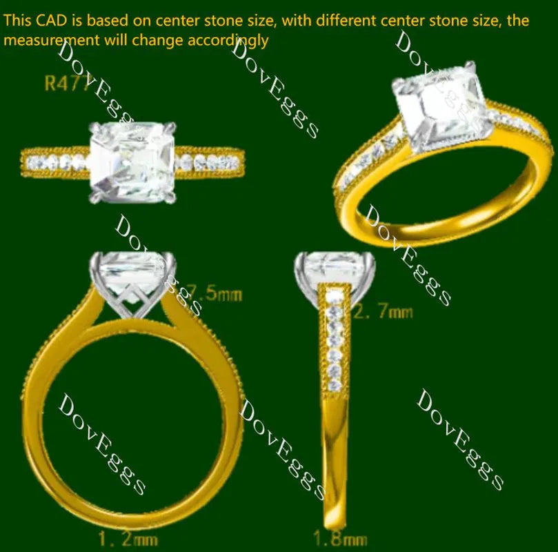 Doveggs half eternity engagement ring semi-mount only(Exclusively to DovEggs Stones)