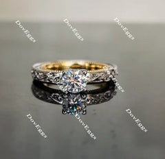 doveggs round vintage moissanite engagement ring