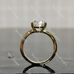 Oval solitaire moissanite engagement ring| DovEggs