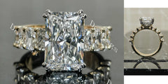 The Helena radiant vintage pave engagement ring only semi-mount only(Exclusively to DovEggs Stones)