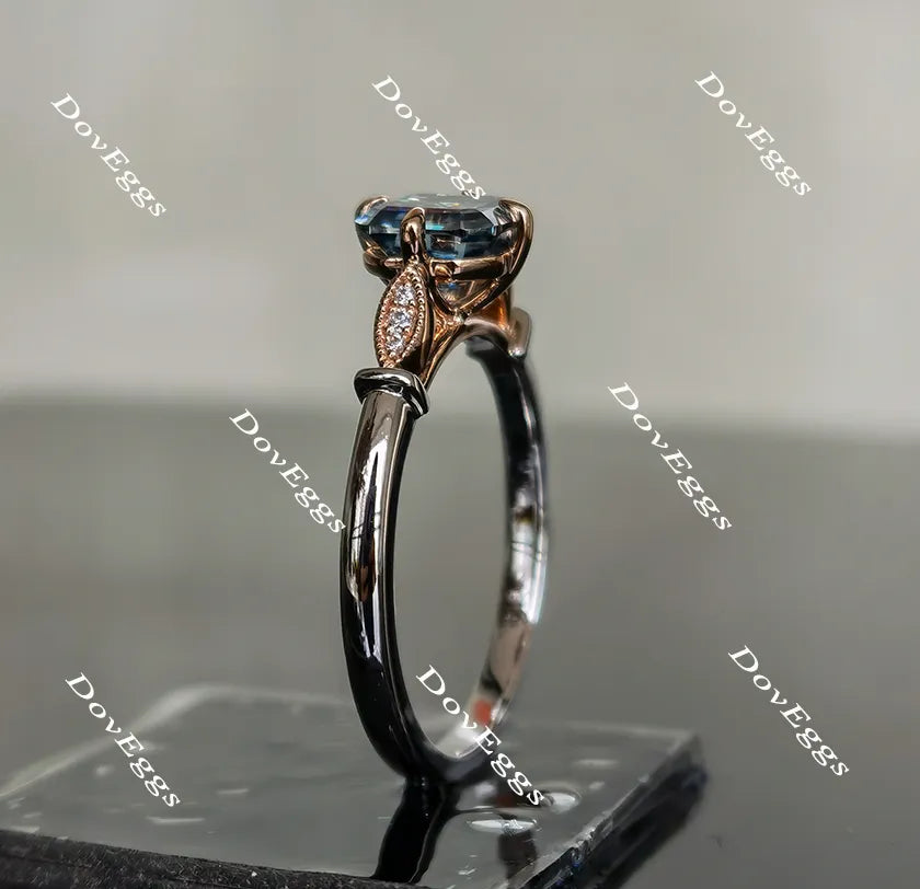 DovEggs asscher moissanite engagement ring