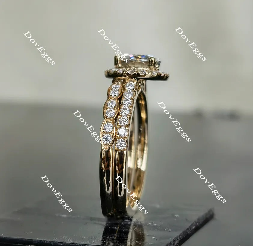 Doveggs halo round moissanite engagement ring only
