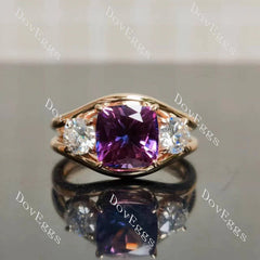 Jadea pave split shanks three stones engagement ring semi-mount only(Exclusively to DovEggs Stones)