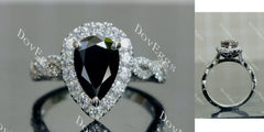 Doveggs pear pave halo colored moissanite engagement ring