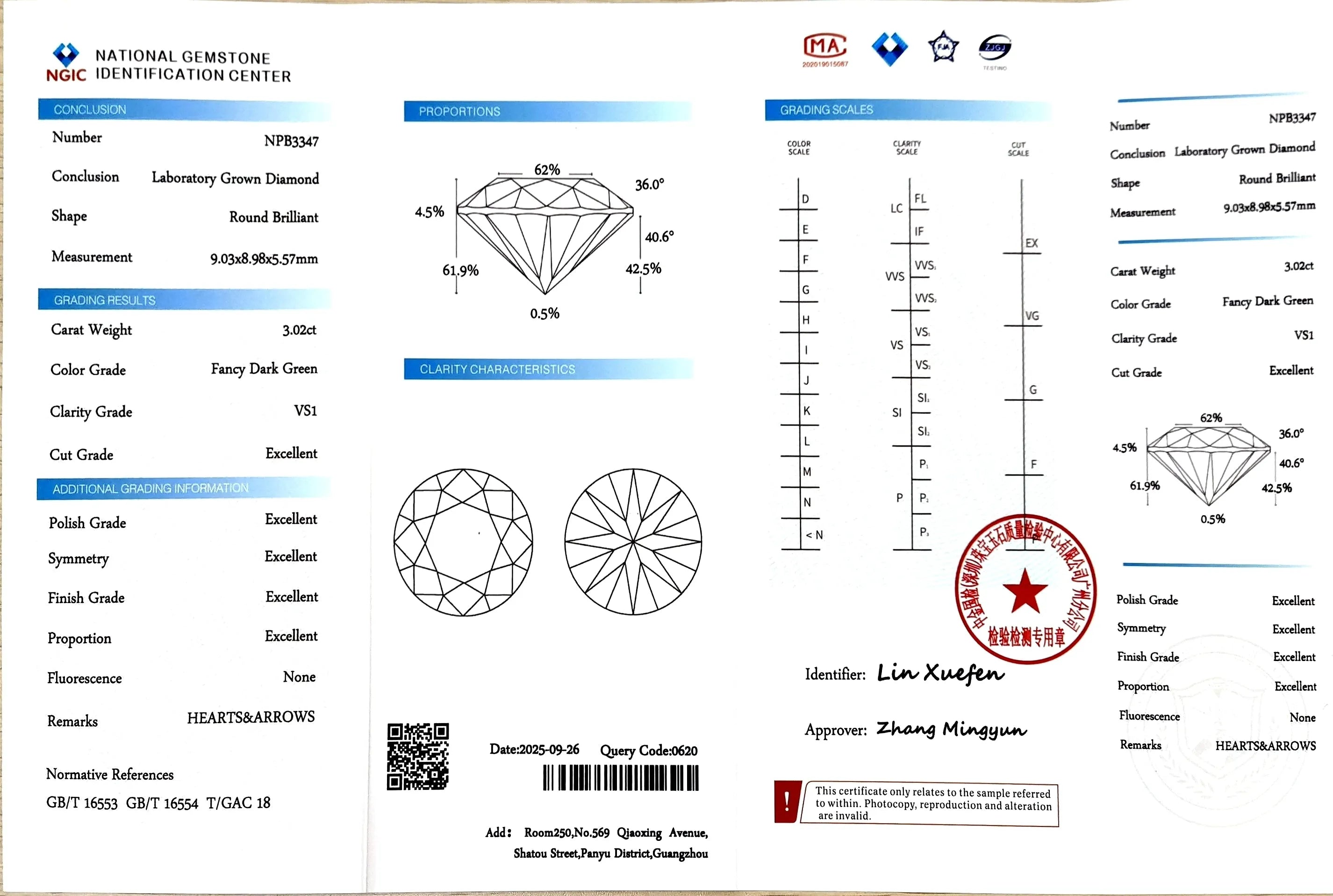 3.02ct Round Brilliant Cut Lab Diamond - Fancy Grey Green Color VS1 | Doveggs Certified