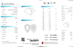 3.004ct Pear Cut Lab Diamond - F Color VS1 | Doveggs Certified