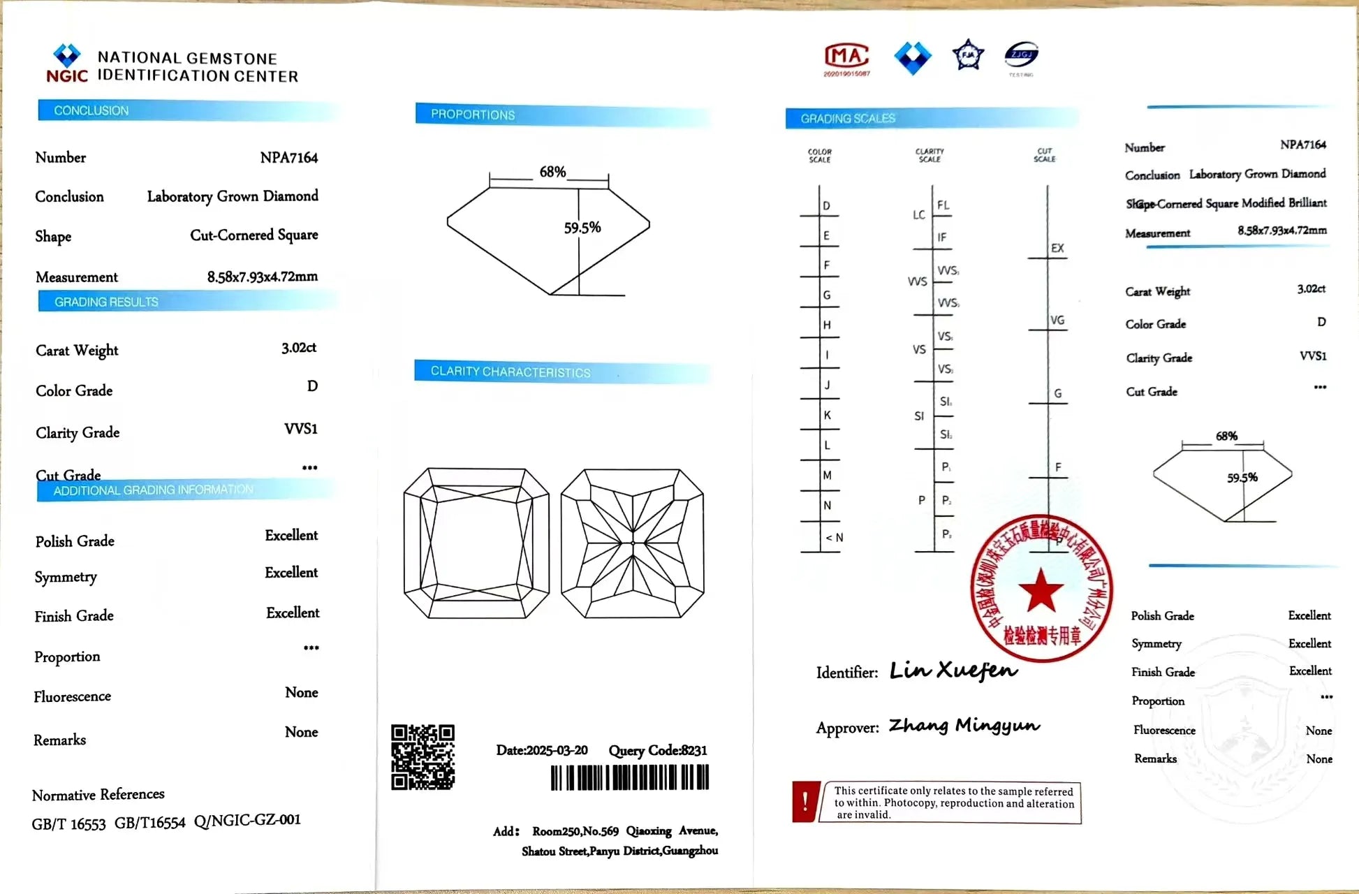 3.02ct Radiant Cut Lab Diamond - D Color VVS1 Clarity | Doveggs Certified