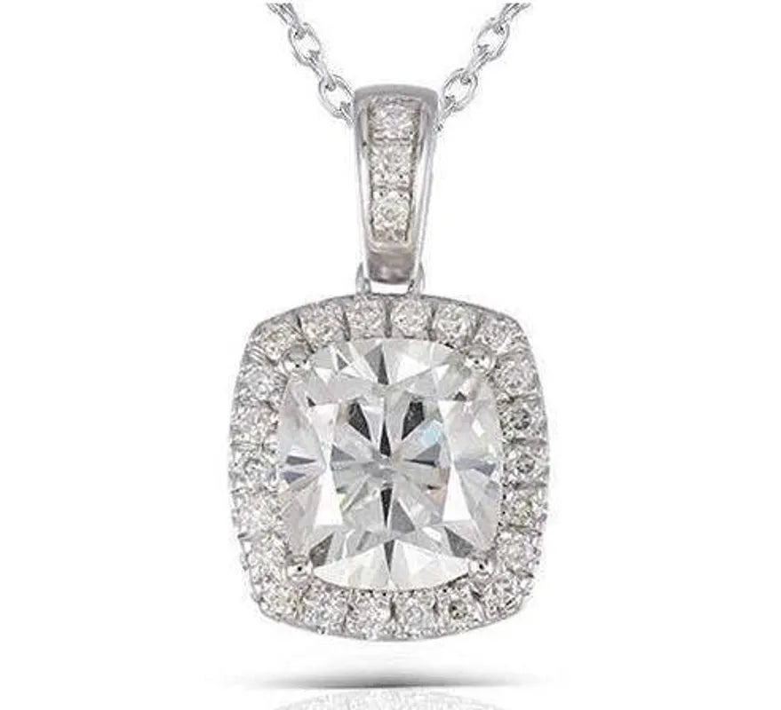 Halo lab diamond pendant necklace semi-mount only(Exclusively to DovEggs Stones)