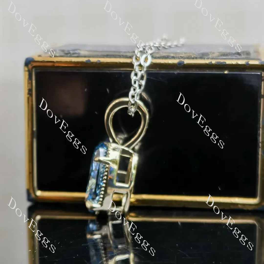 River Lee-Oval solitaire lab diamond pendant necklace semi-mount only(Exclusively to DovEggs Stones)