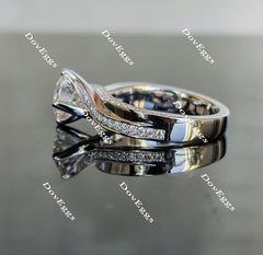 Doveggs art deco pave engagement ring only semi-mount only(Exclusively to DovEggs Stones)