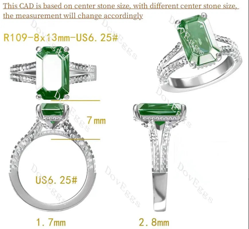 Half eternity pave split shank engagement ring only semi-mount only(Exclusively to DovEggs Stones)