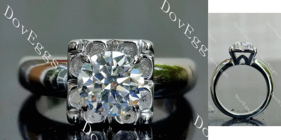Solitaire engagement ring only semi-mount only(Exclusively to DovEggs Stones)