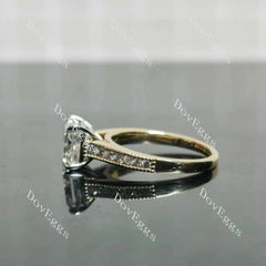 Tin’s Regalo-Radiant half eternity moissanite engagement ring| DovEggs