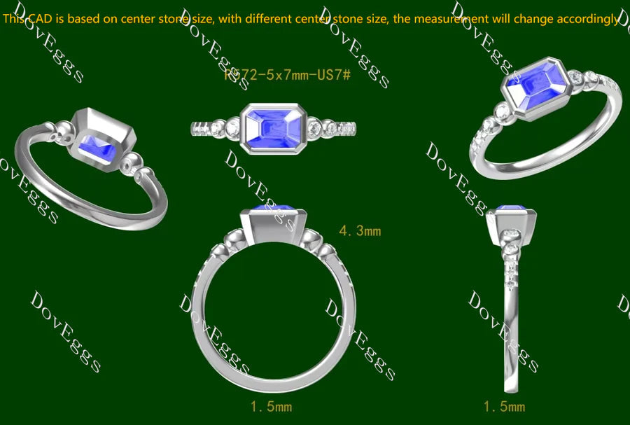 Bezel pave engagement ring only semi-mount only(Exclusively to DovEggs Stones)