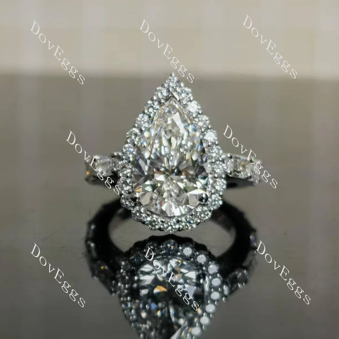 Dean's halo pave 3/4 eternity engagement ring semi-mount only(Exclusively to DovEggs Stones)