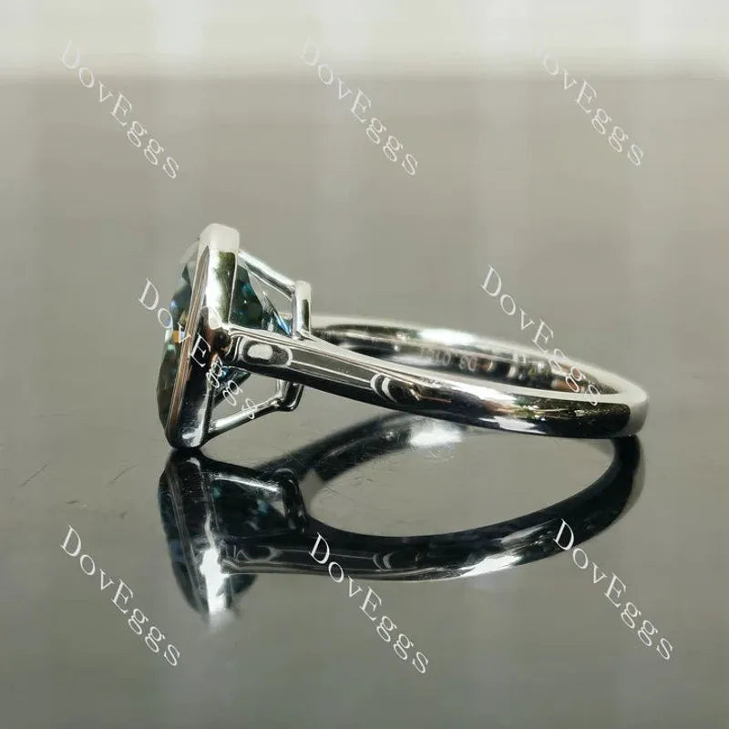 Bezel solitaire engagement ring only semi-mount only(Exclusively to DovEggs Stones)