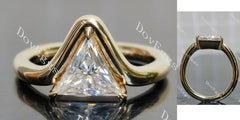 Triangle solitaire eleglant ethical lab diamond engagement ring only semi-mount only(Exclusively to DovEggs Stones)