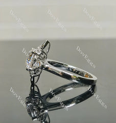 Flora pave art deco engraved engagement ring only semi-mount only(Exclusively to DovEggs Stones)