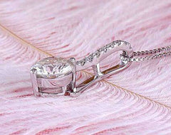 Pave lab diamond pendant necklace semi-mount only(Exclusively to DovEggs Stones)