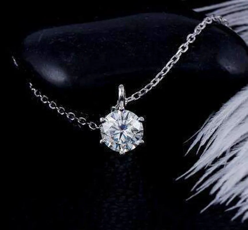 Solitaire lab diamond pendant necklace semi-mount only(Exclusively to DovEggs Stones)
