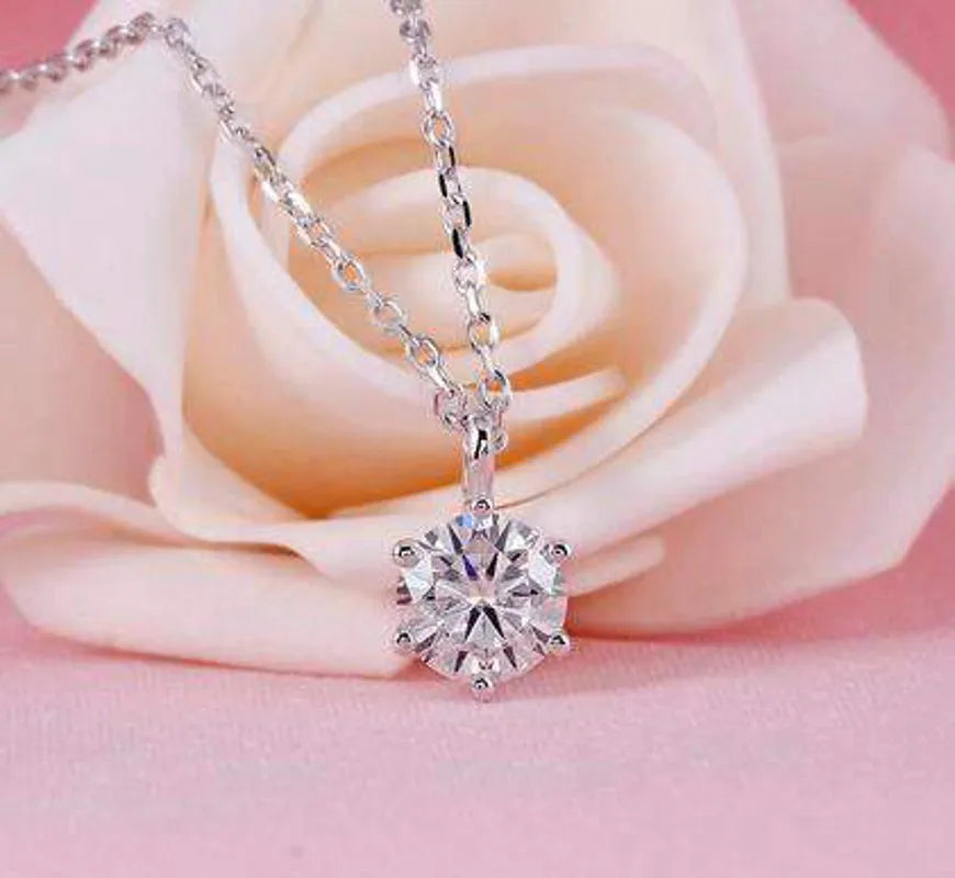 Solitaire lab diamond pendant necklace semi-mount only(Exclusively to DovEggs Stones)