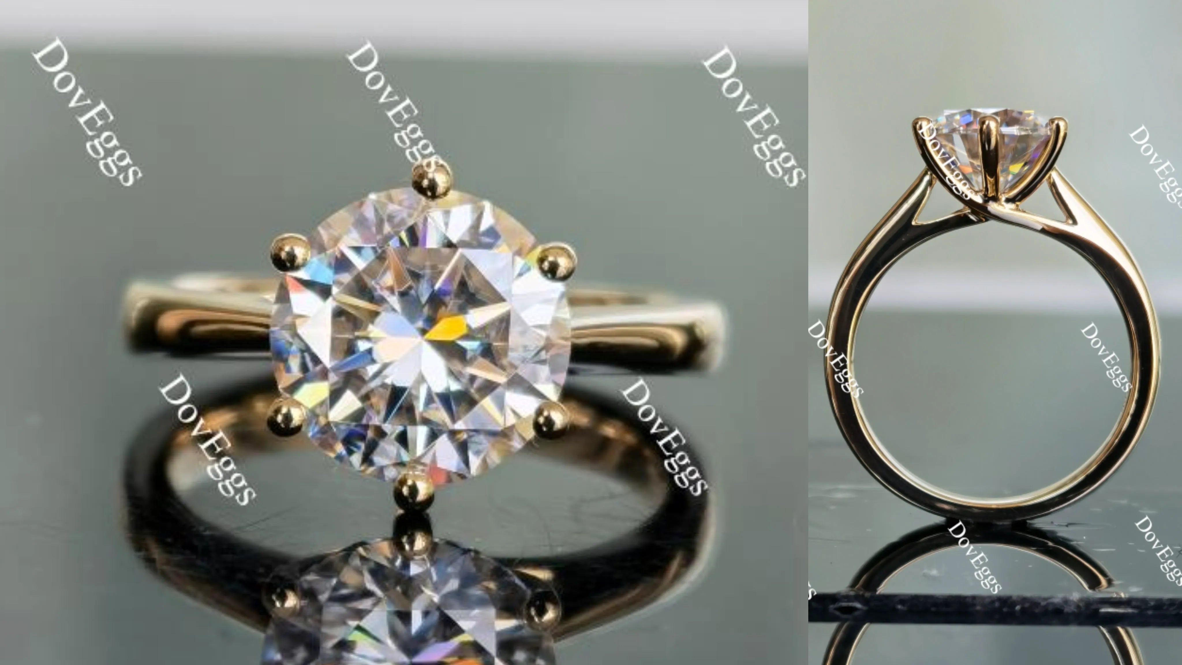 Doveggs solitaire moissanite engagement ring