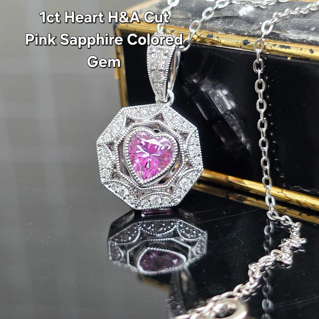 Art deco pave halo lab diamond pendant necklace semi-mount only(Exclusively to DovEggs Stones)