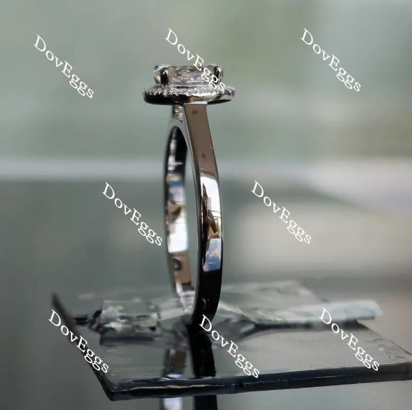 DoveEggs halo setting pave engagement ring semi-mount only(Exclusively to DovEggs Stones)