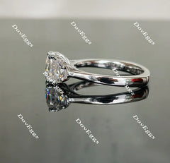 Oval three stones moissanite engagement ring| Doveggs