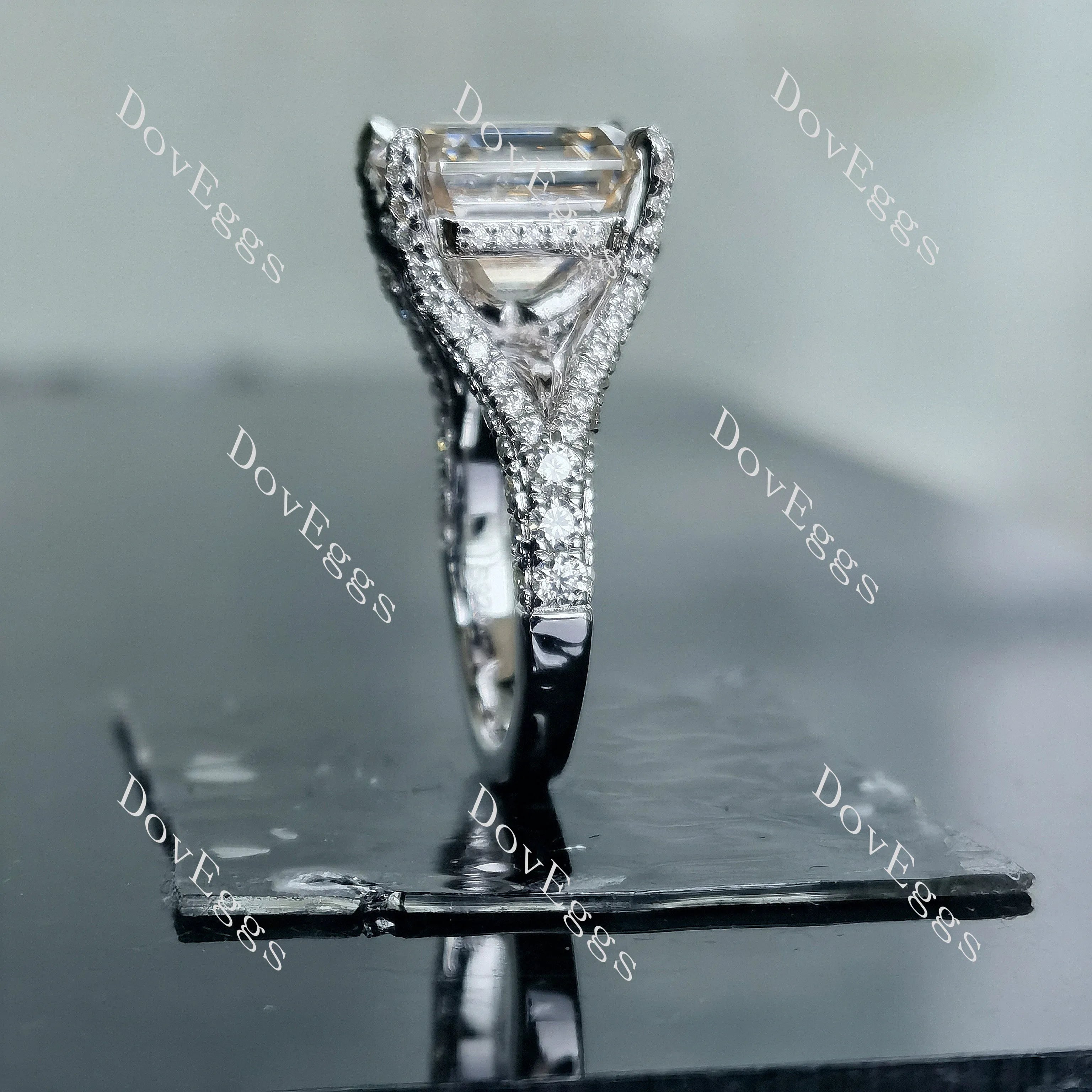 The Brooklyn split shank engagement ring only semi-mount only(Exclusively to DovEggs Stones)