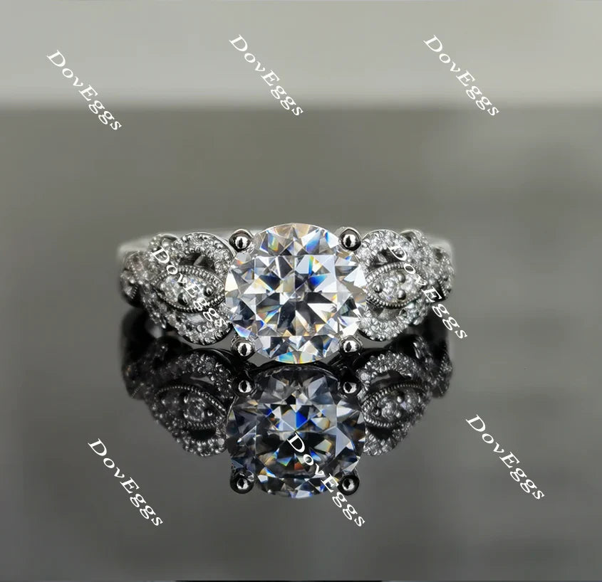 Doveggs art deco pave engagement ring only semi-mount only(Exclusively to DovEggs Stones)