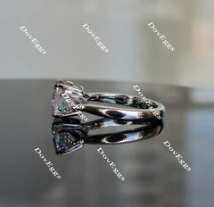 Oval three stones moissanite engagement ring| Doveggs