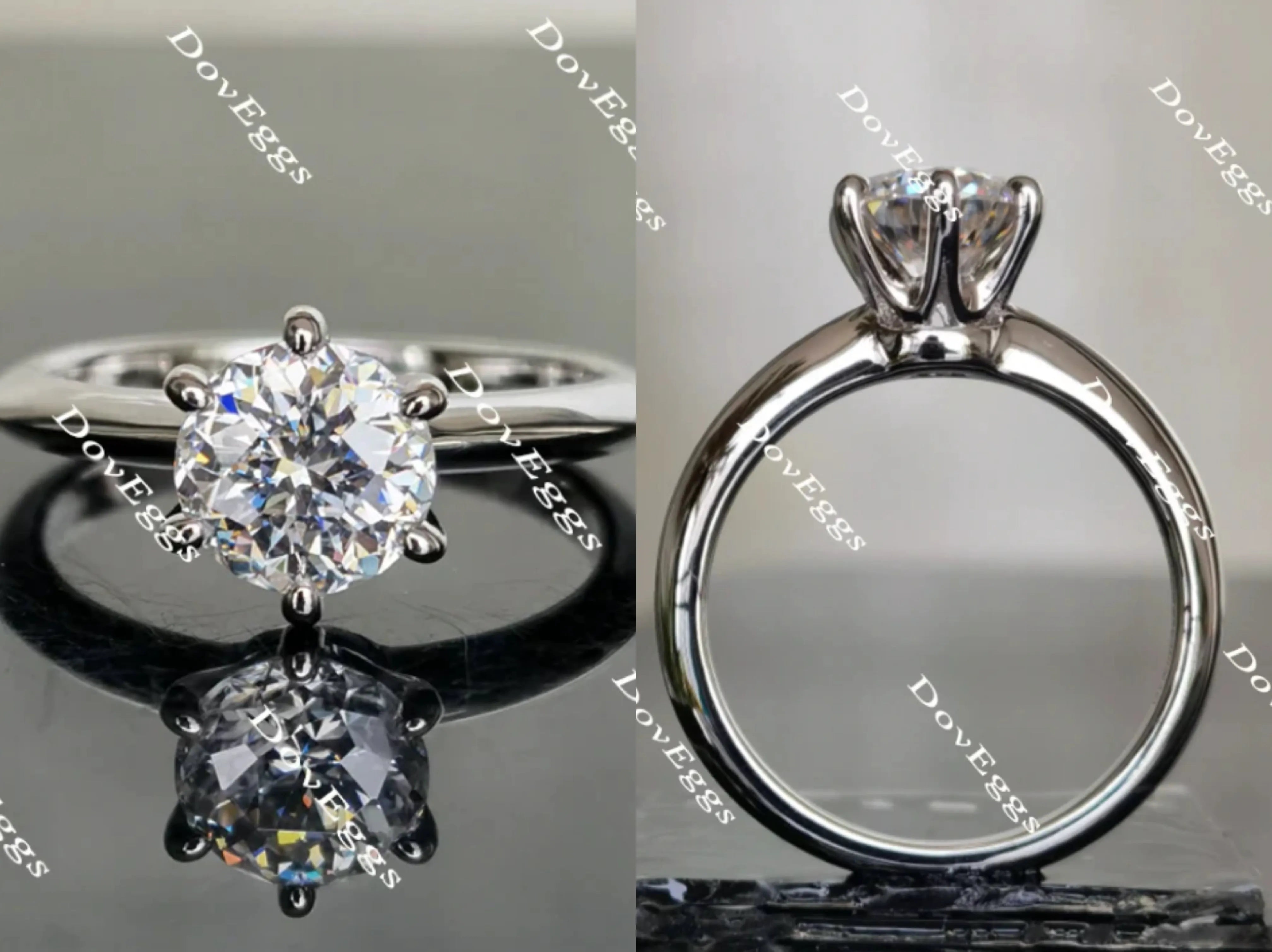 The classic 6 prongs solitaire style moissanite ring
