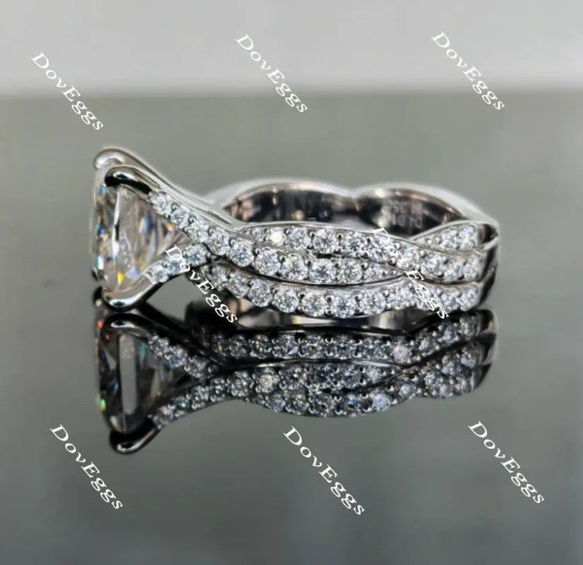 Doveggs curved band engagement ring only semi-mount only(Exclusively to DovEggs Stones)