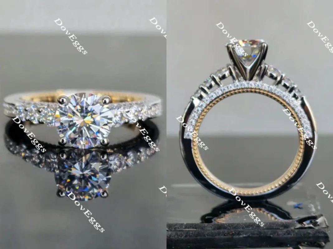 Doveggs side stone channel set engagement ring only semi-mount only(Exclusively to DovEggs Stones)