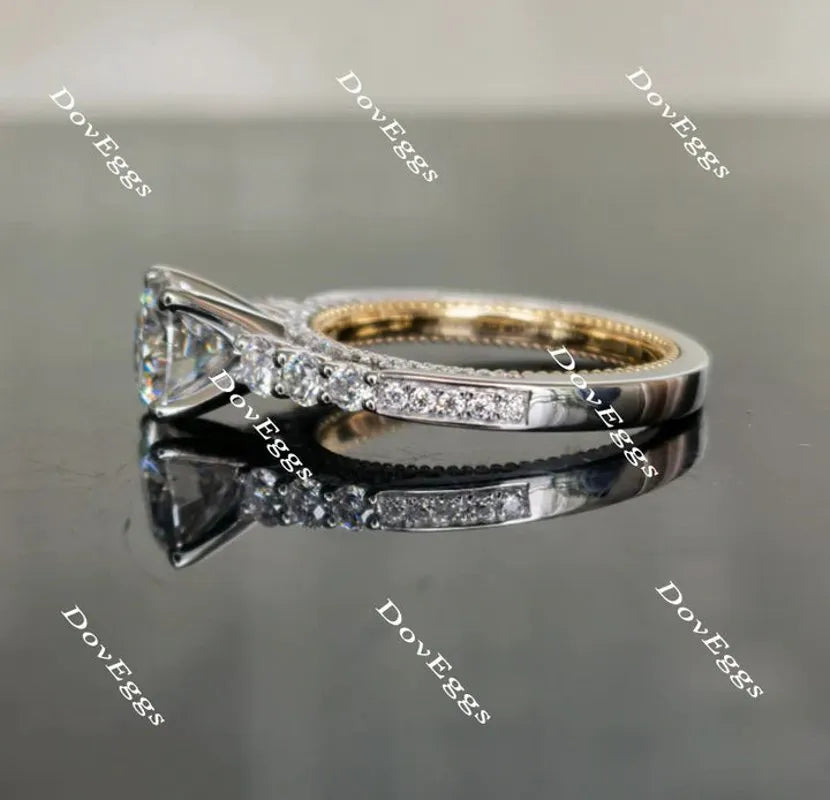 Doveggs side stone channel set engagement ring only semi-mount only(Exclusively to DovEggs Stones)