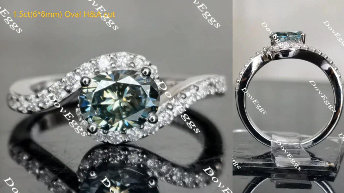 The Bella Daija-Oval curved moissanite engagement ring| Doveggs