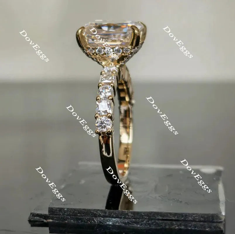 Half eternity pave engagement ring only semi-mount only(Exclusively to DovEggs Stones)