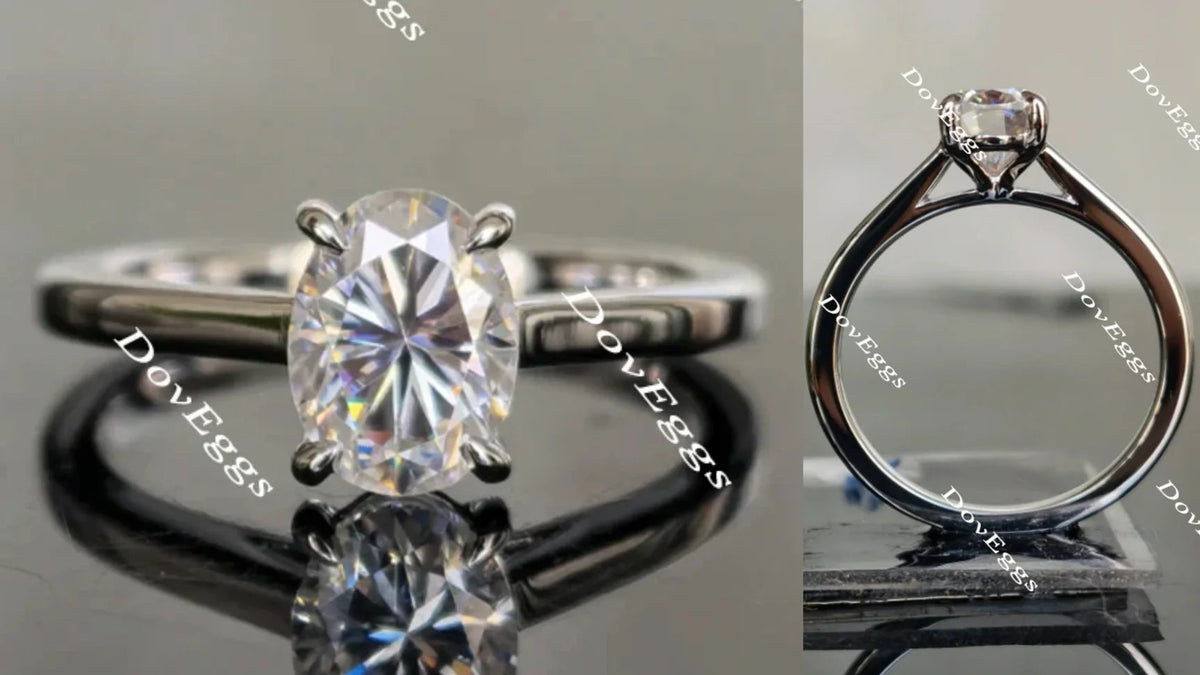 Solitaire engagement ring only semi-mount only(Exclusively to DovEggs Stones)