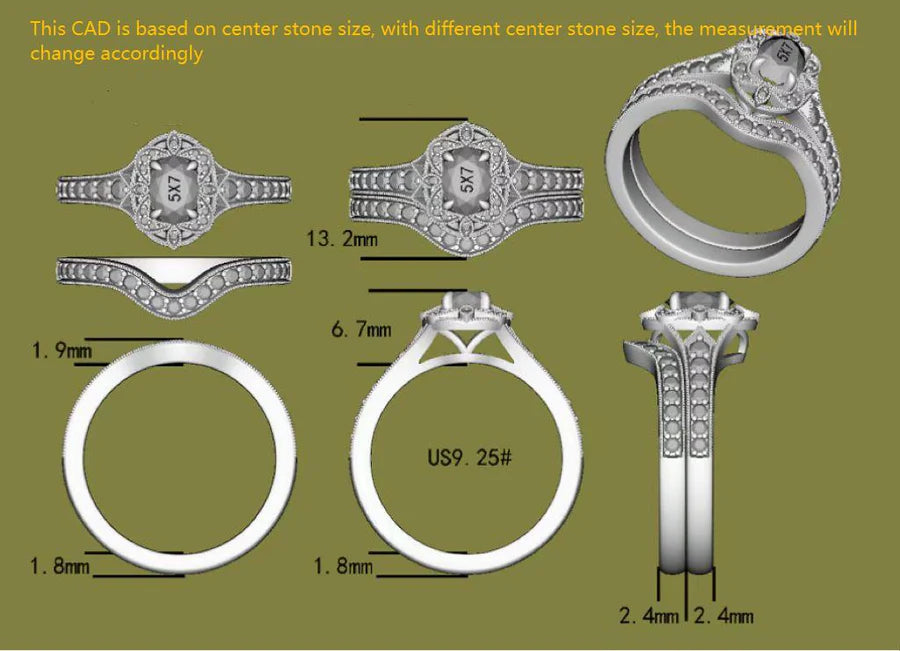 Doveggs half eternity engagement ring only semi-mount only(Exclusively to DovEggs Stones)