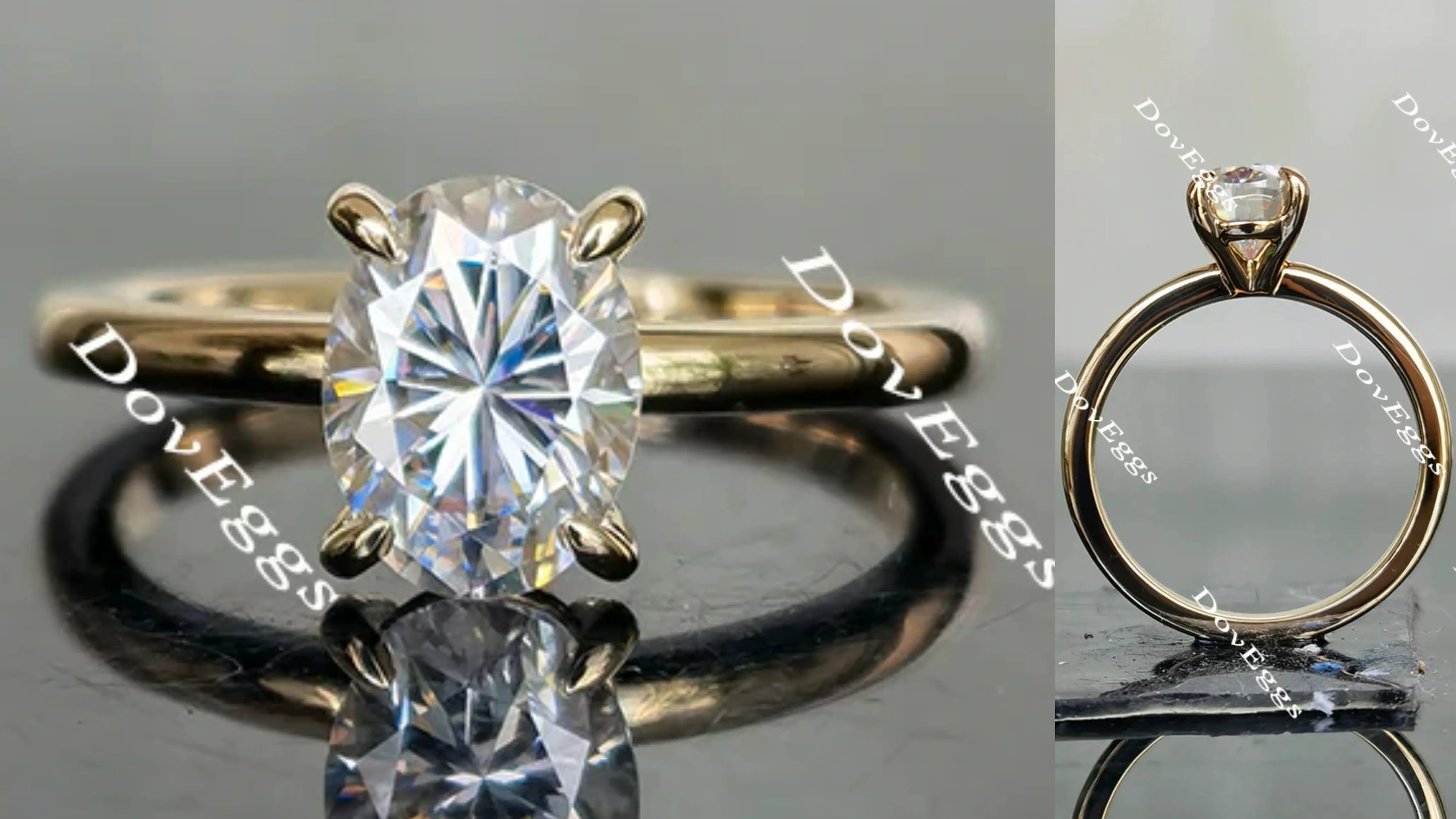 Bailey Jackson-Oval solitaire moissanite engagement ring| Doveggs