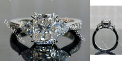 Doveggs three-stone engagement ring semi-mount only(Exclusively to DovEggs Stones)