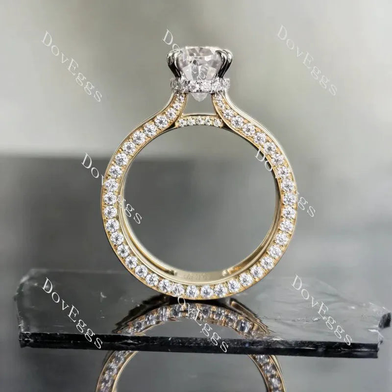 Hidden halo engagement ring only semi-mount only(Exclusively to DovEggs Stones)