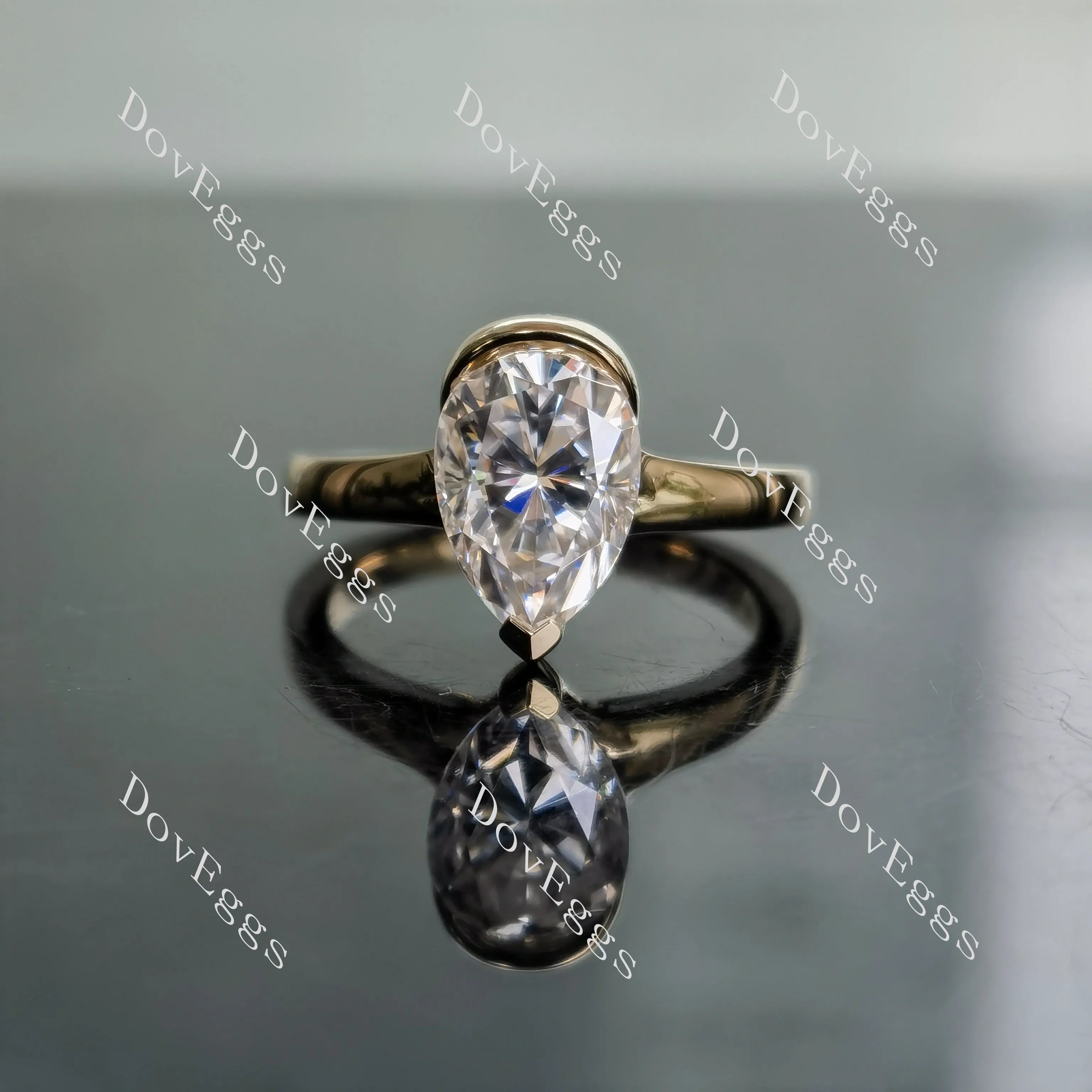 Doveggs bezel engagement ring semi-mount only(Exclusively to DovEggs Stones)