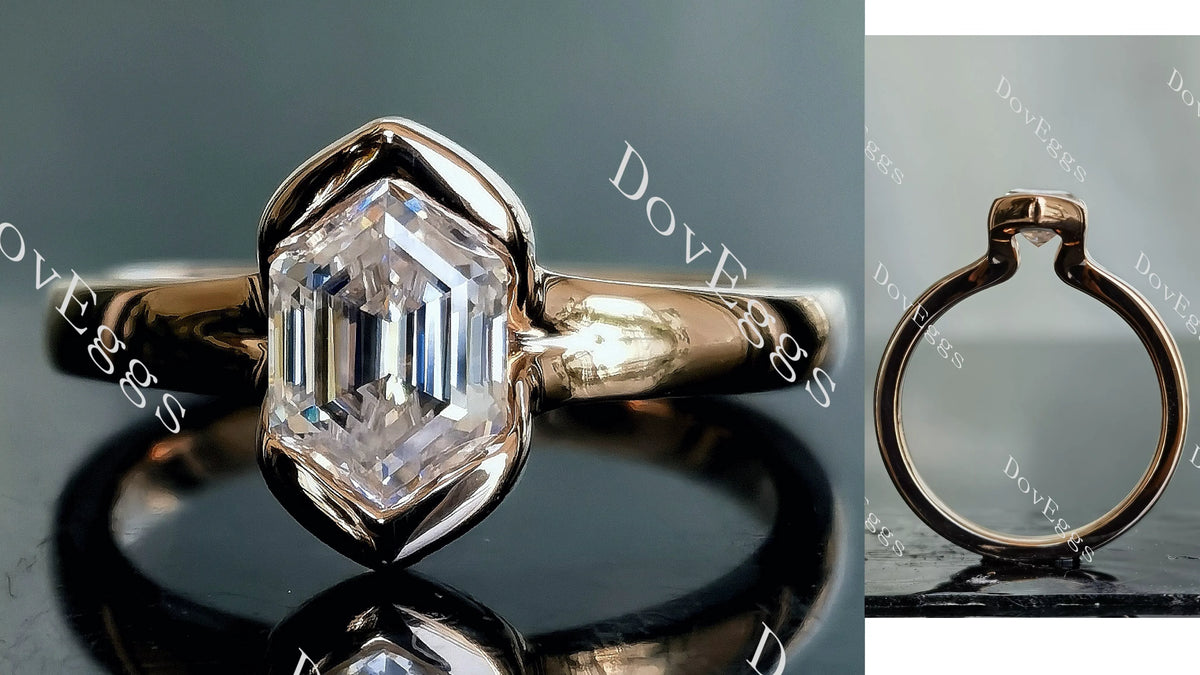 Doveggs bezel engagement ring semi-mount only(Exclusively to DovEggs Stones)