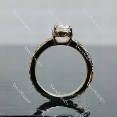 Doveggs Elongated Cushion Solitaire Art Deco Lab Grown Diamond Engagement Ring